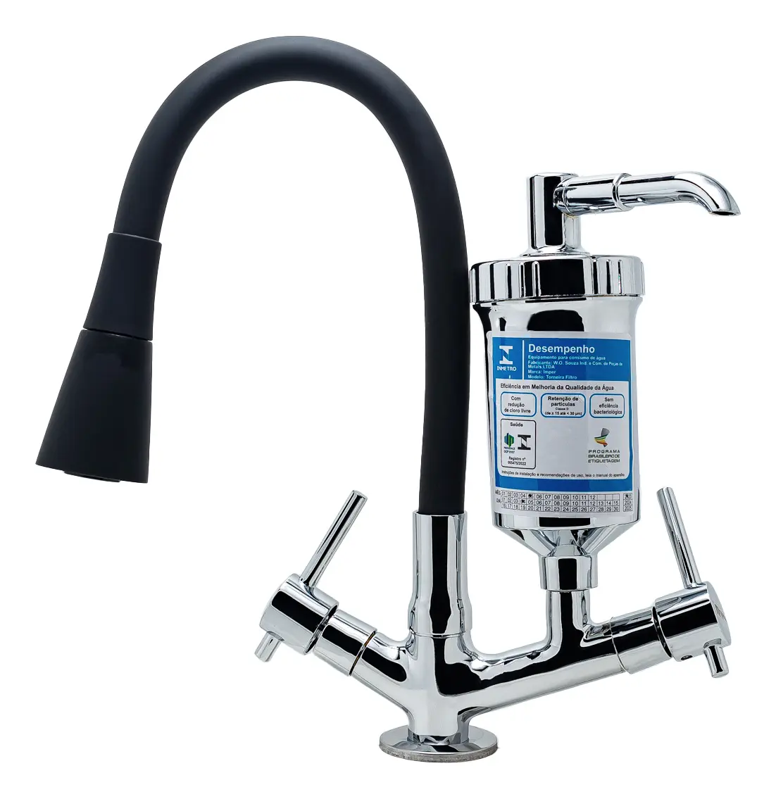 TORNEIRA GOURMET BANCADA COM FILTRO TIPO CONE PRETA - 1