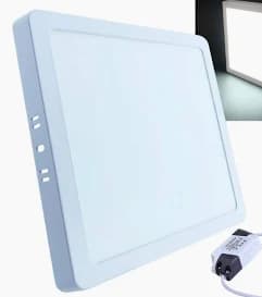 PLAFON LED SOBREPOR 18W QUADRADO 22X22CM BIVOLT - 1